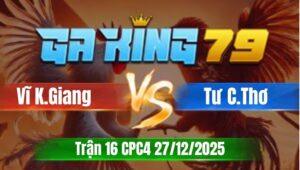 Trận 16 CPC5 Ngày 27/12/2025 - Gà que đá cựa như sam sít vàng dính cứng mình bung chạy