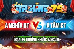 Trận 24 THƯỜNG PHƯỚC Ngày 8/3/2026 – A NGHĨA BẾN TRE VS A TÂM CẦN THƠ XỔ 1 TỶ